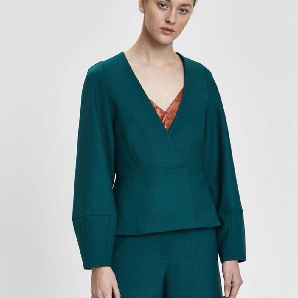 Rodebjer Ellida Suit Jacket in Dark Emerald Green